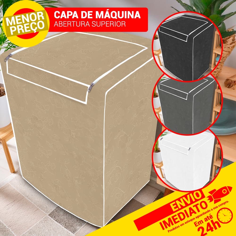 Capa Para Máquina de Lavar Couronil Com Zíper Electrolux Brastemp Consul 4kg a 16kg - Envio Imediato
