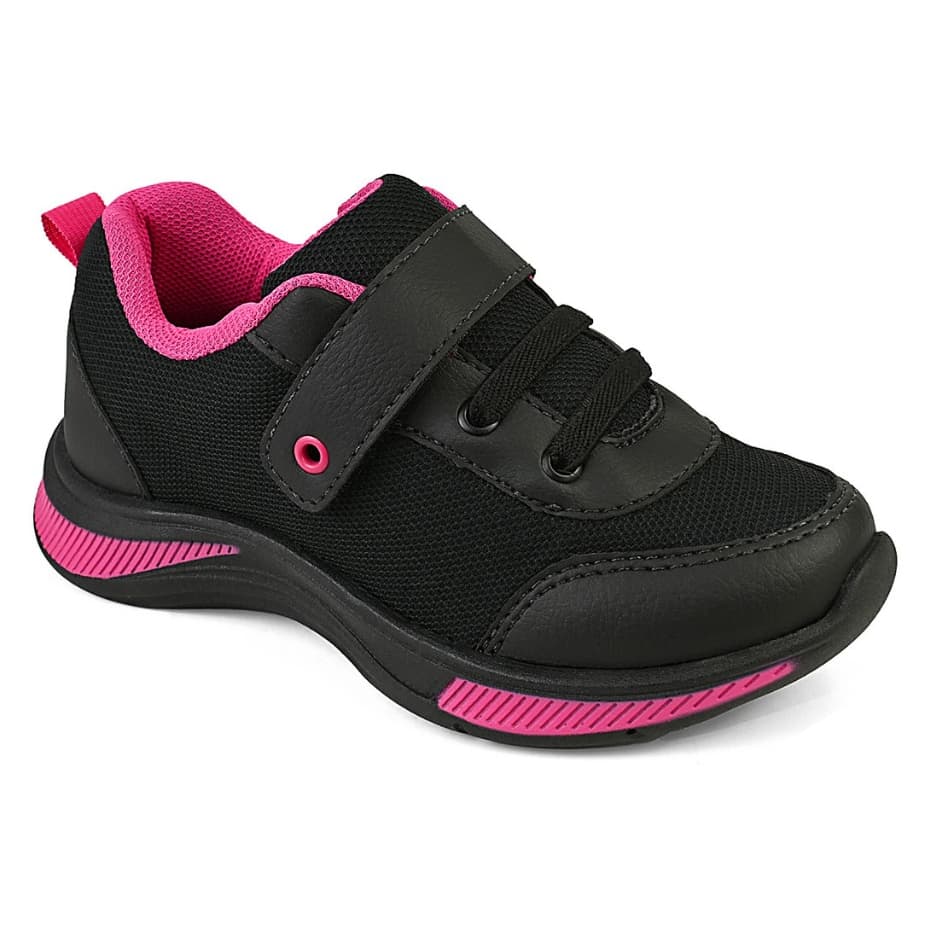 Tênis Infantil menina Escolar feminino Fácil Jogging Velcro leve confortável