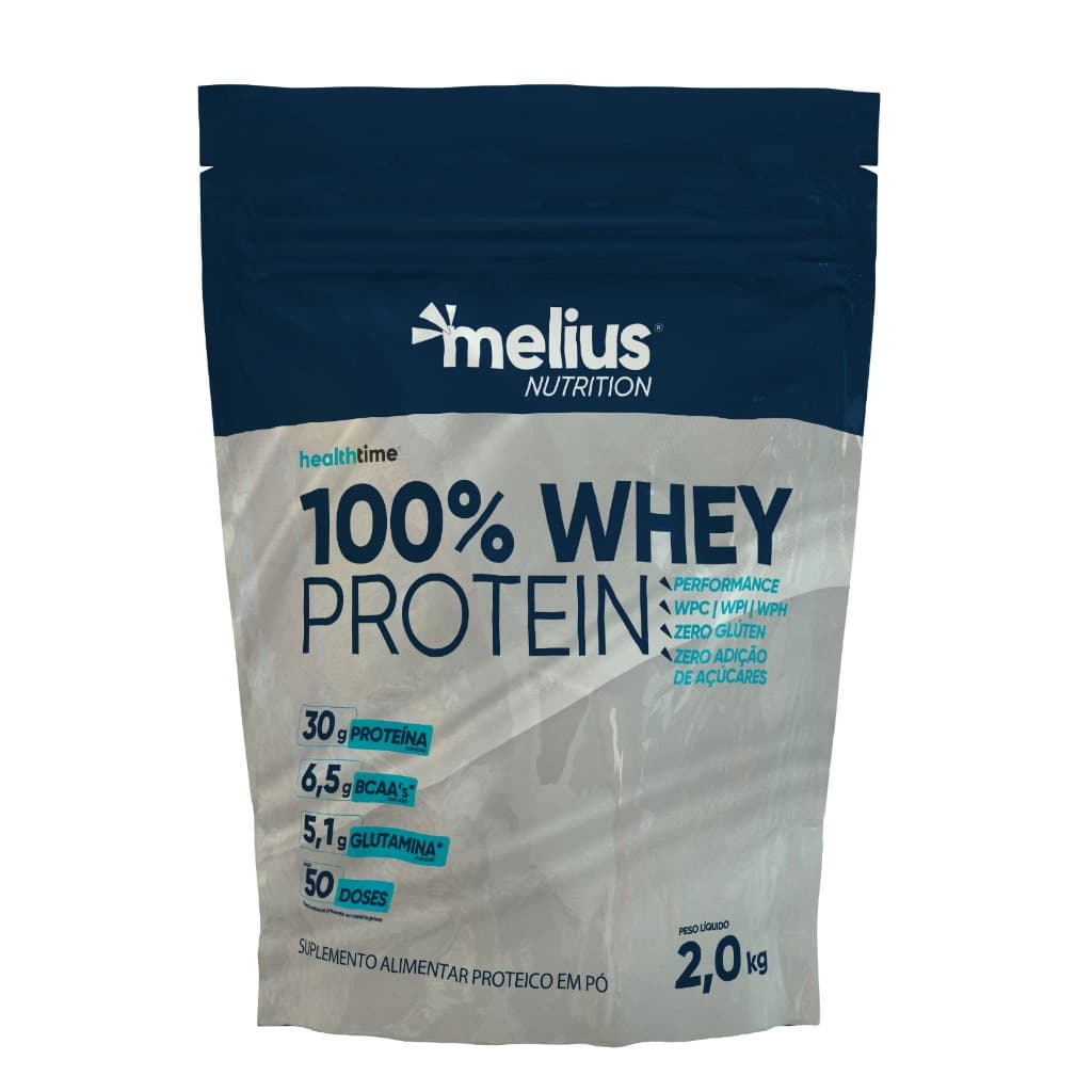 Whey Protein 100% 2kg Health Time - 30g de Proteínas por porção