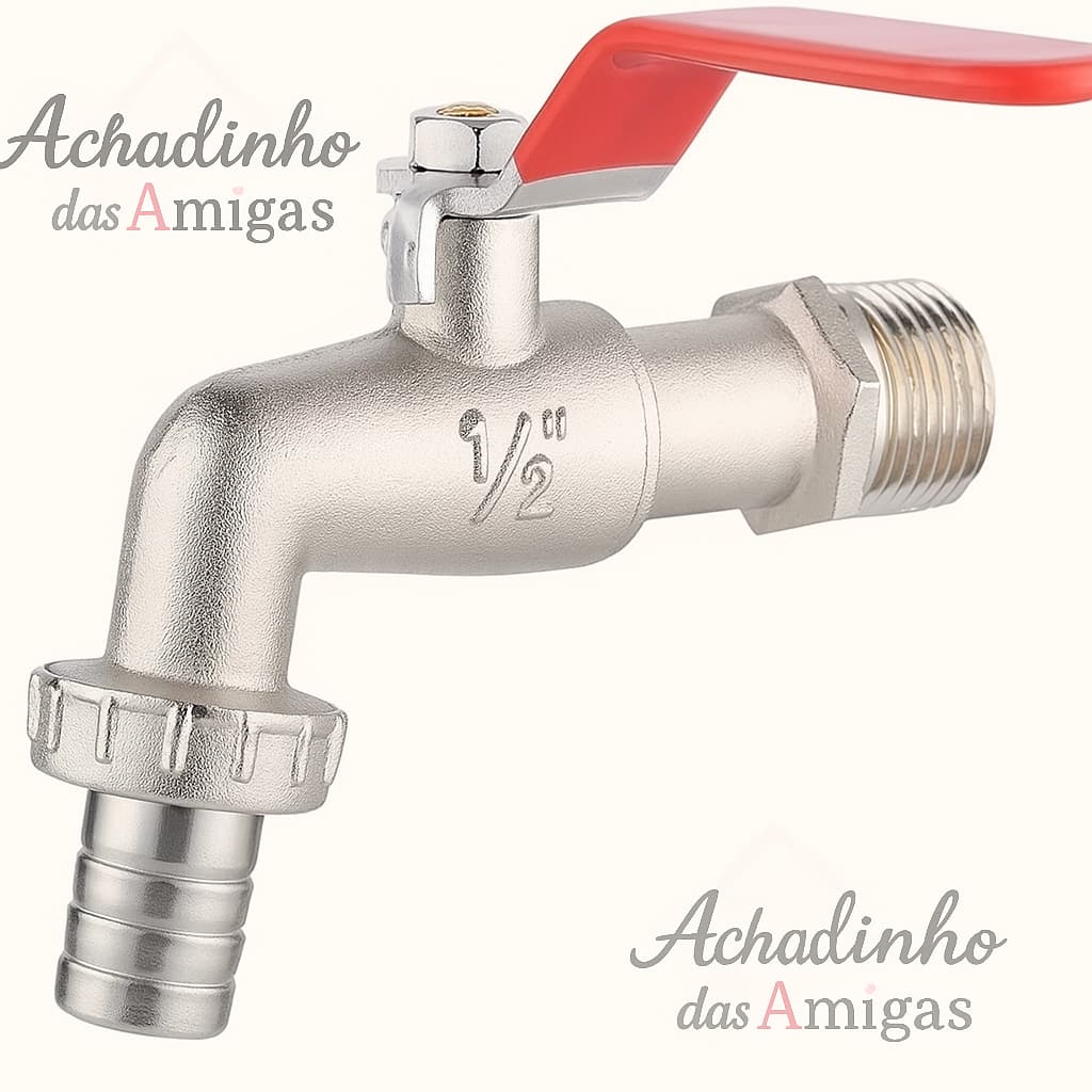 TORNEIRA PARA TANQUES ESFERA METÁLICA JARDIM 1/2" POLEGADA