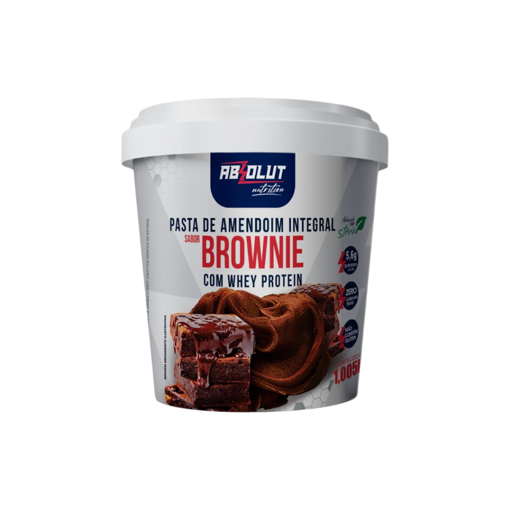 Pasta de Amendoim integral Gourmet com whey protein 1kg Absolut Nutrition O MELHOR PREÇO! TODOS OS SABORES!