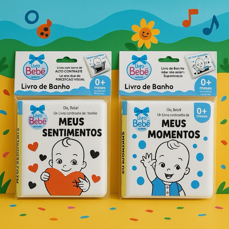Kit 2 livros de banho meus sentimentos, meus momentos