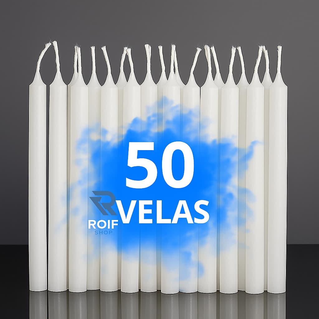 50 Vela Palito Branca Parafina 13,5 x 1,1cm