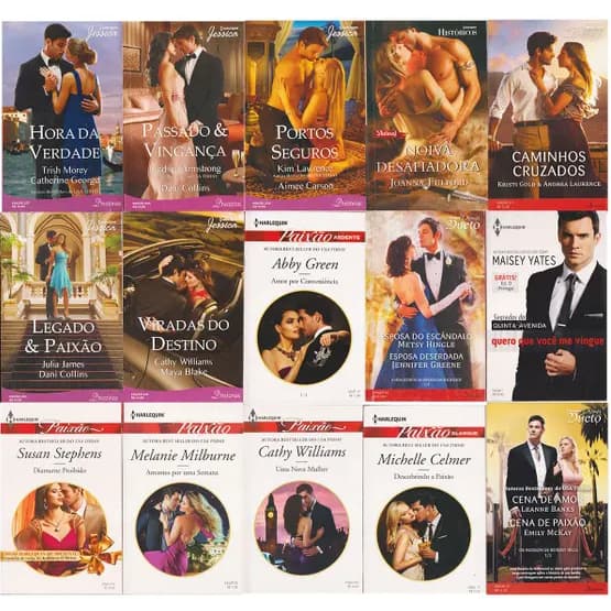 KIT 07 Livros Romance Literatura Popular Harlequin Paixão Jéssica,paixão,destino,modern sexy