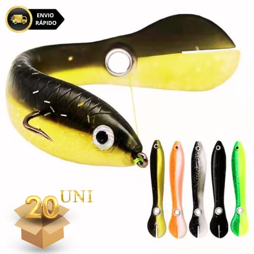 Kit Iscas Soft Shad 10cm 6g Silicone com Nado Natural Tucunaré, Traíra e Dourado