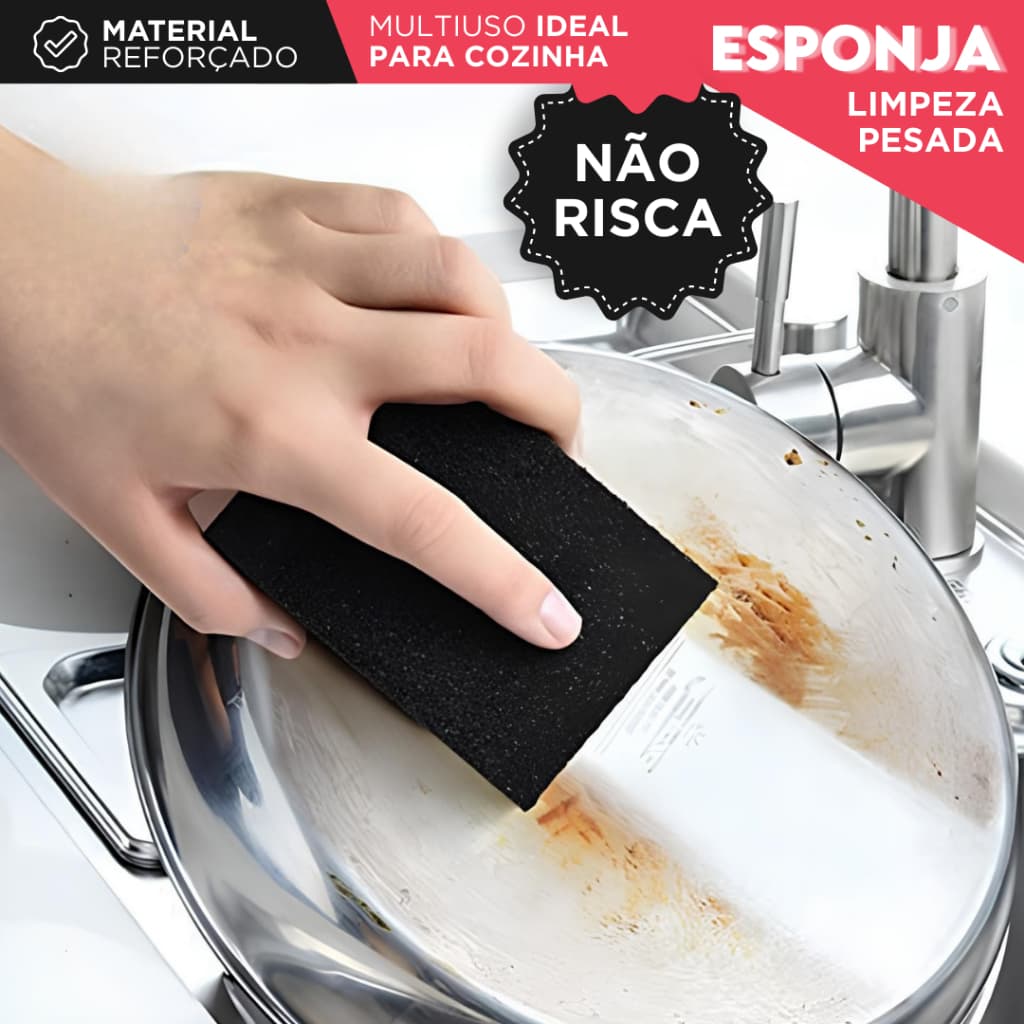 Kit 10 Esponja Magica Bucha Tira Manchas, Ferrugem, Gordura e Sujeira Pesada Sem Esforço - SH