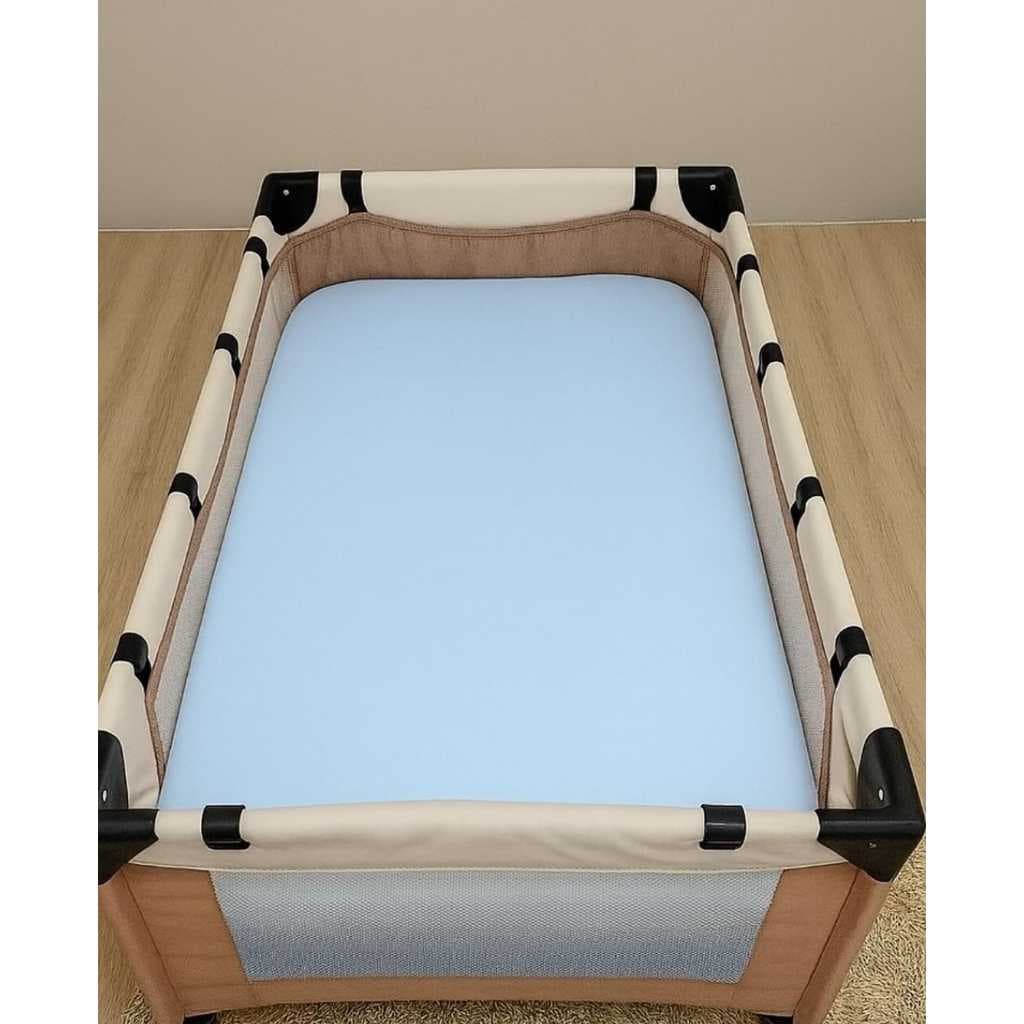 Colchão Para Berço Desmontável Todo Branco Colchao berço Dobravel 1 metro comprimento x70 largura x 3 altura