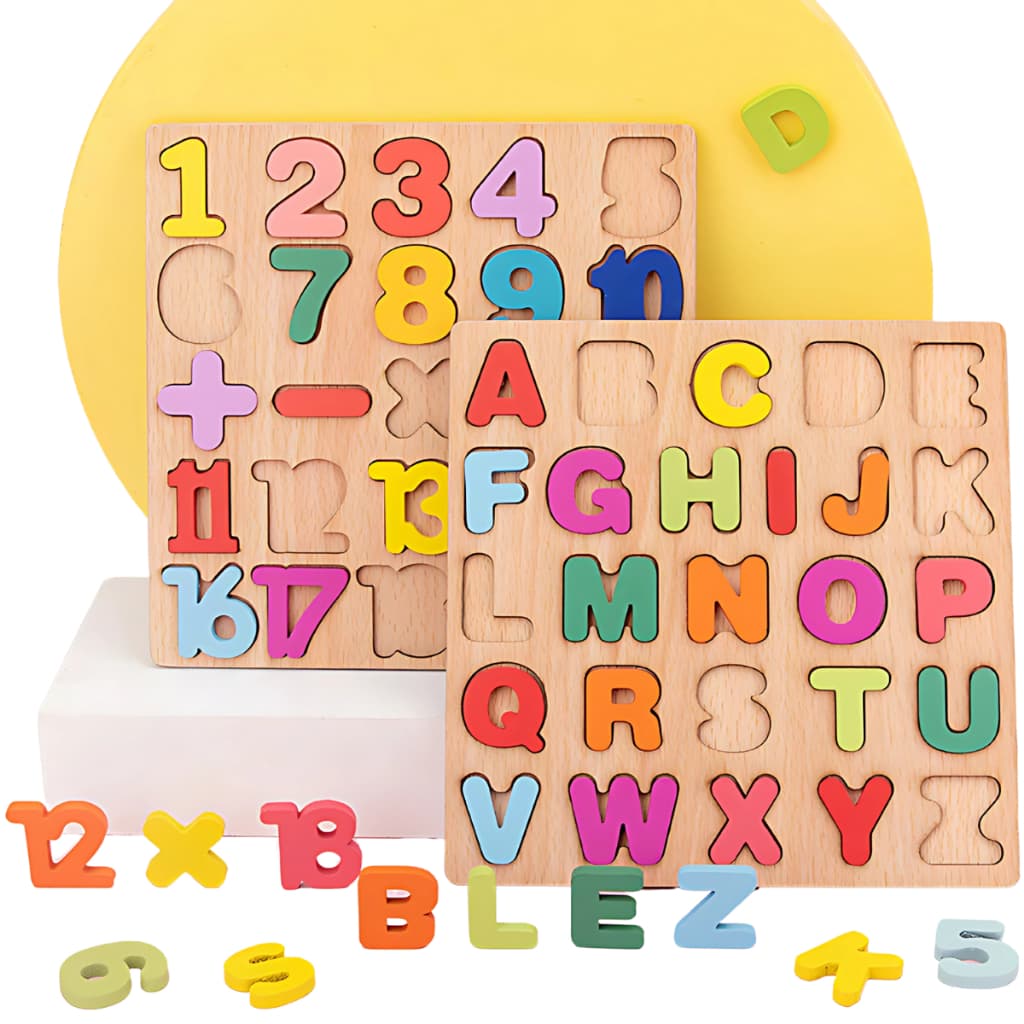 Tabuleiro Educativo Pedagógico Alfabeto Letras e Números Formas Geométricas Sortidos