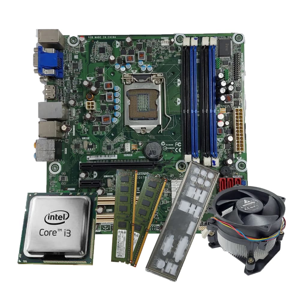 placa mae i3 pos soket 1155 ddr3  2 gen 4gb cooler com espelho