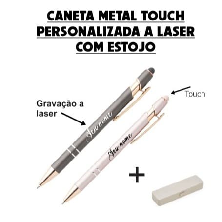 Caneta Metal Touch Personalizada Nome/Logo + Estojo