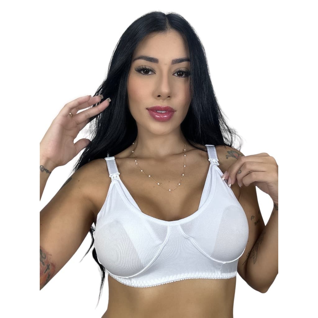Sutiã de Amamentação Reforçado Clik Abertura Sem bojo lingerie Gestante Grávida Soutien Pós Parto