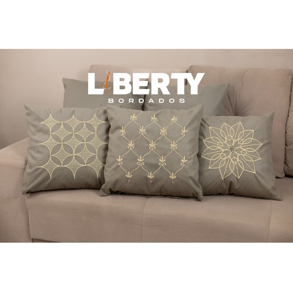 KIT 5 CAPA DE ALMOFADA BORDADA TECIDO SUEDE - ALTA QUALIDADE