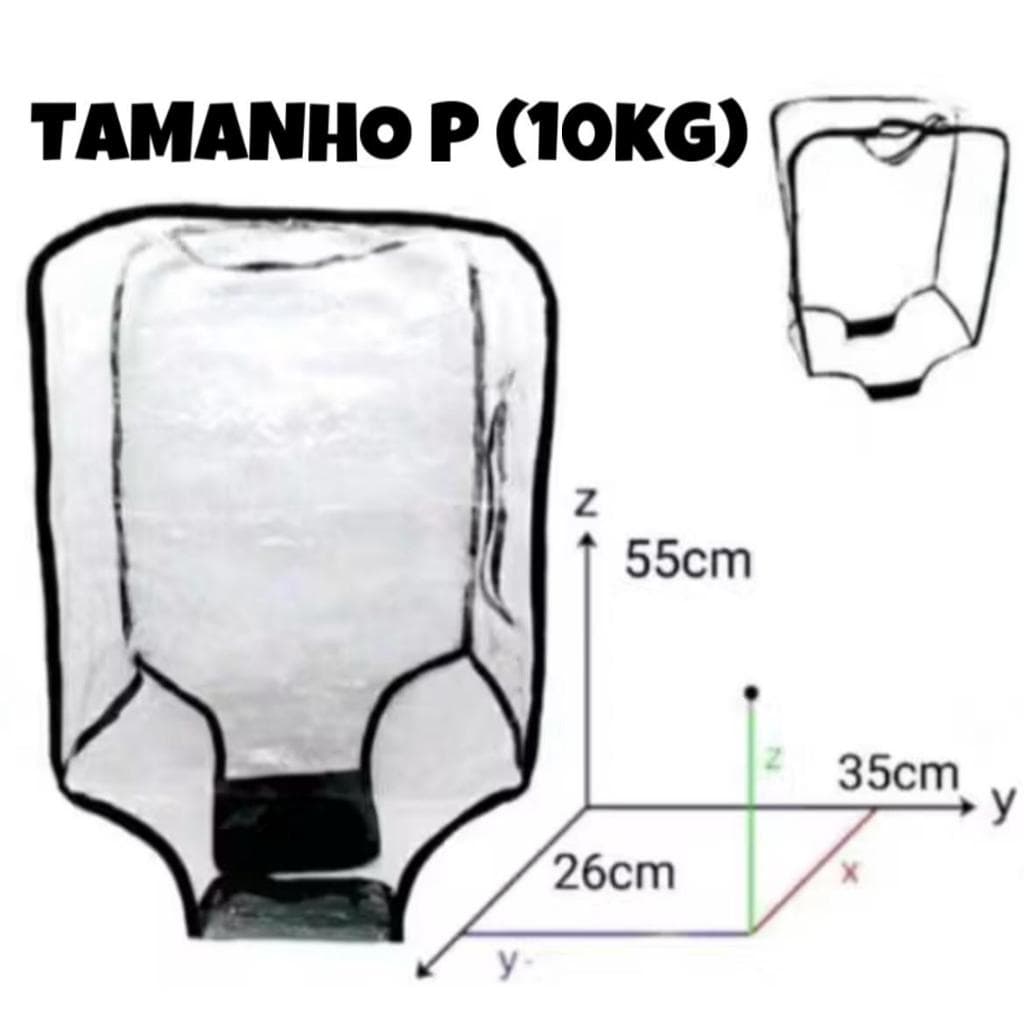 Capa Mala Plástica de Viagem Transparente P 10KG (PEQUENA)