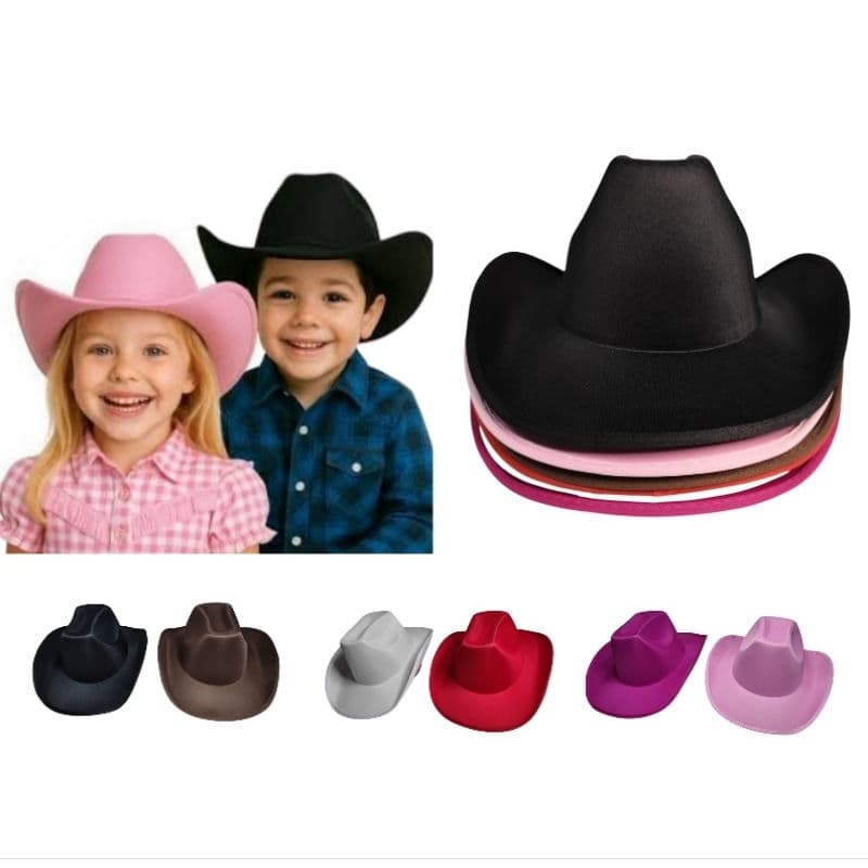 Chapéu de Cowboy Country Infantil Criança Menina Menino Boiadeira Vaqueira Vaqueiro Fantasia Festas Cosplay Ana Castela