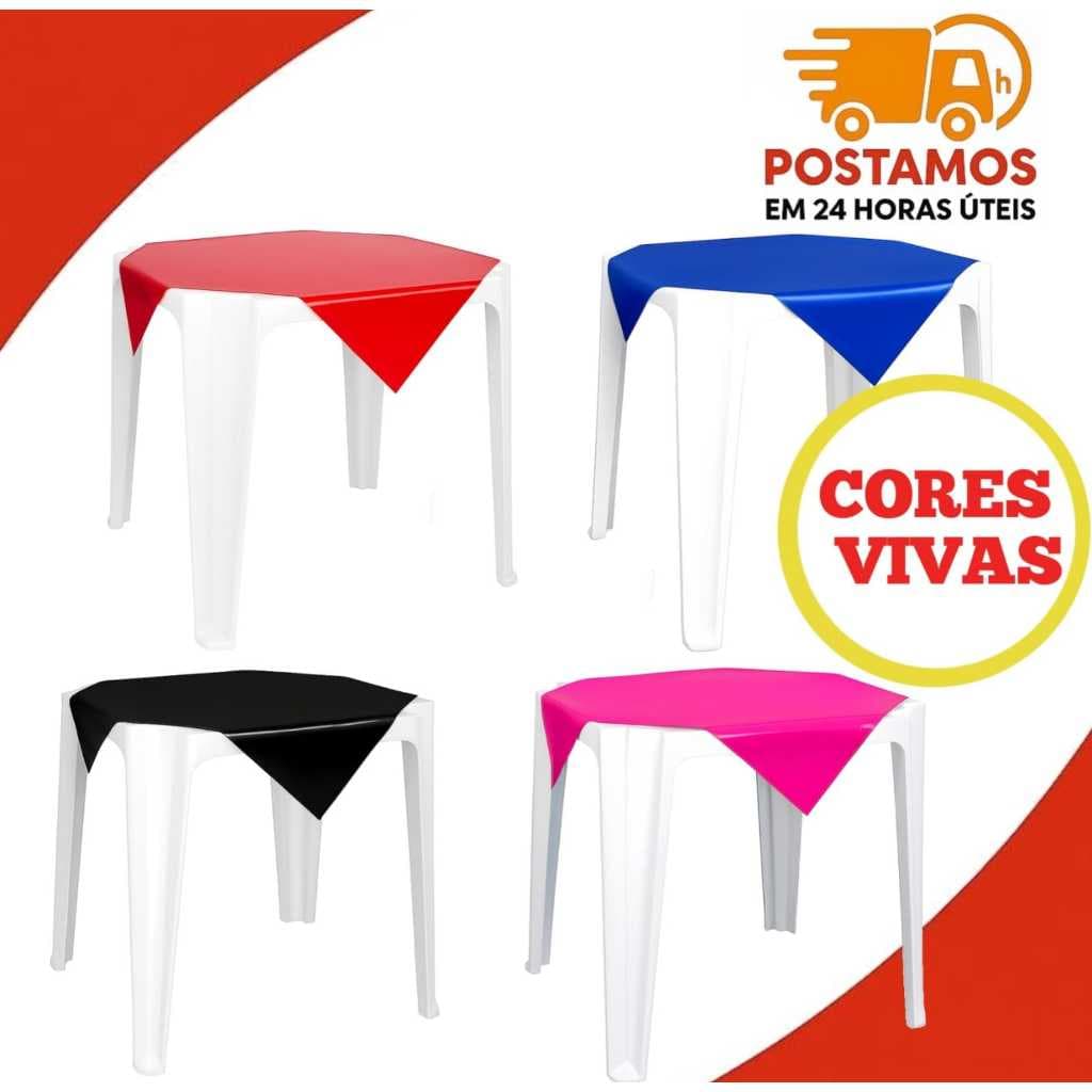 Kit 10 Toalhas Plástica de Mesa Para Convidados Lisa 80x80cm