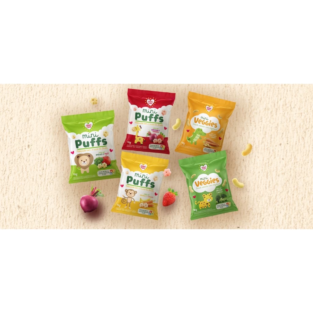 kit sabores nhami mami - 5 mini puffs ou 4 mini veggies ou kit com as 9 unidades