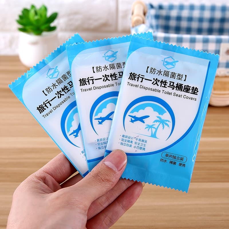 50, Protetores Assento Sanitário Descartável Plástico Privada Folha Forro Bacia Banheiro Público Kit