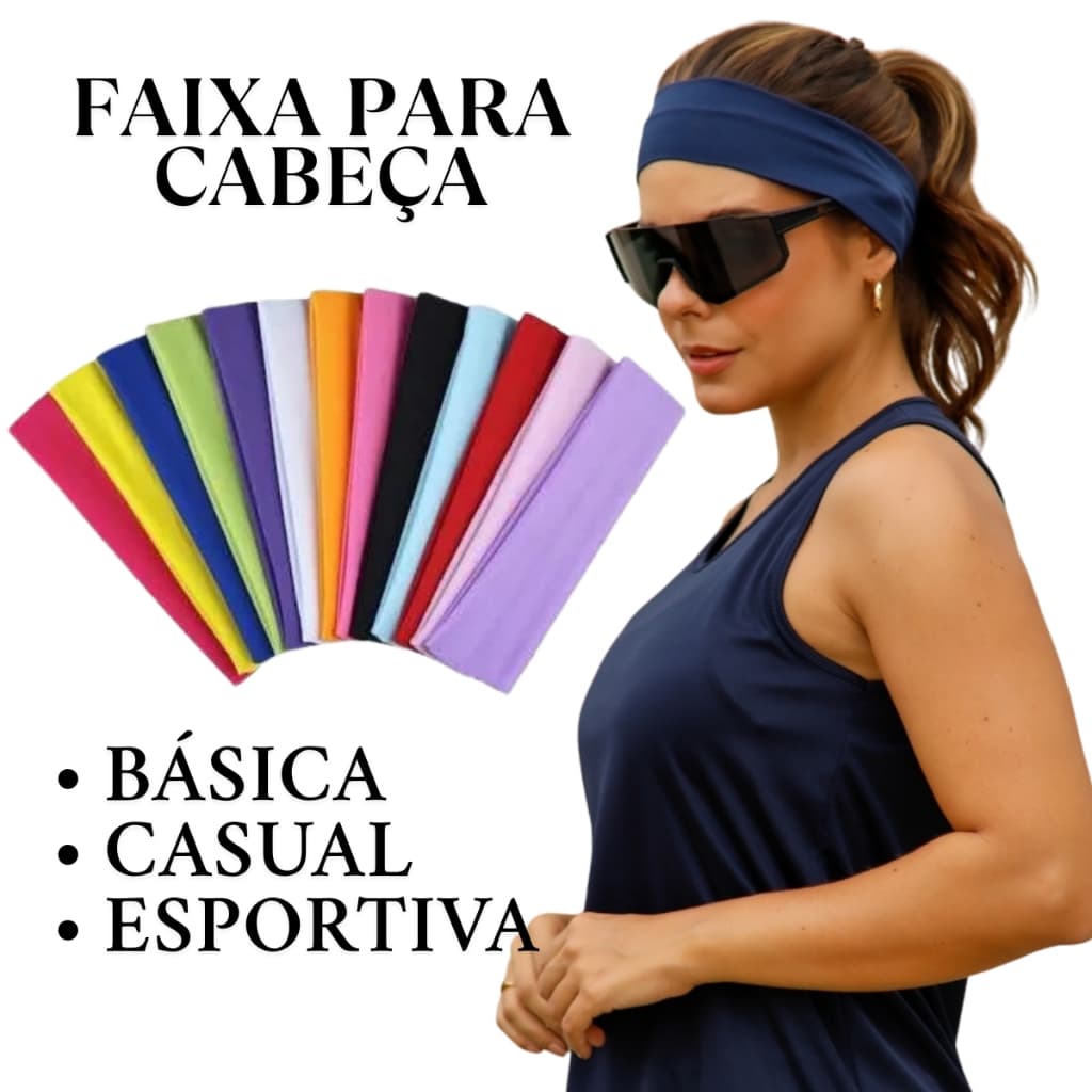 Kit 8 Faixas de Cabelo Sortidas Multicor Alta Elasticidade Tiara Cabeça Tamanho Único Unissex 3079A