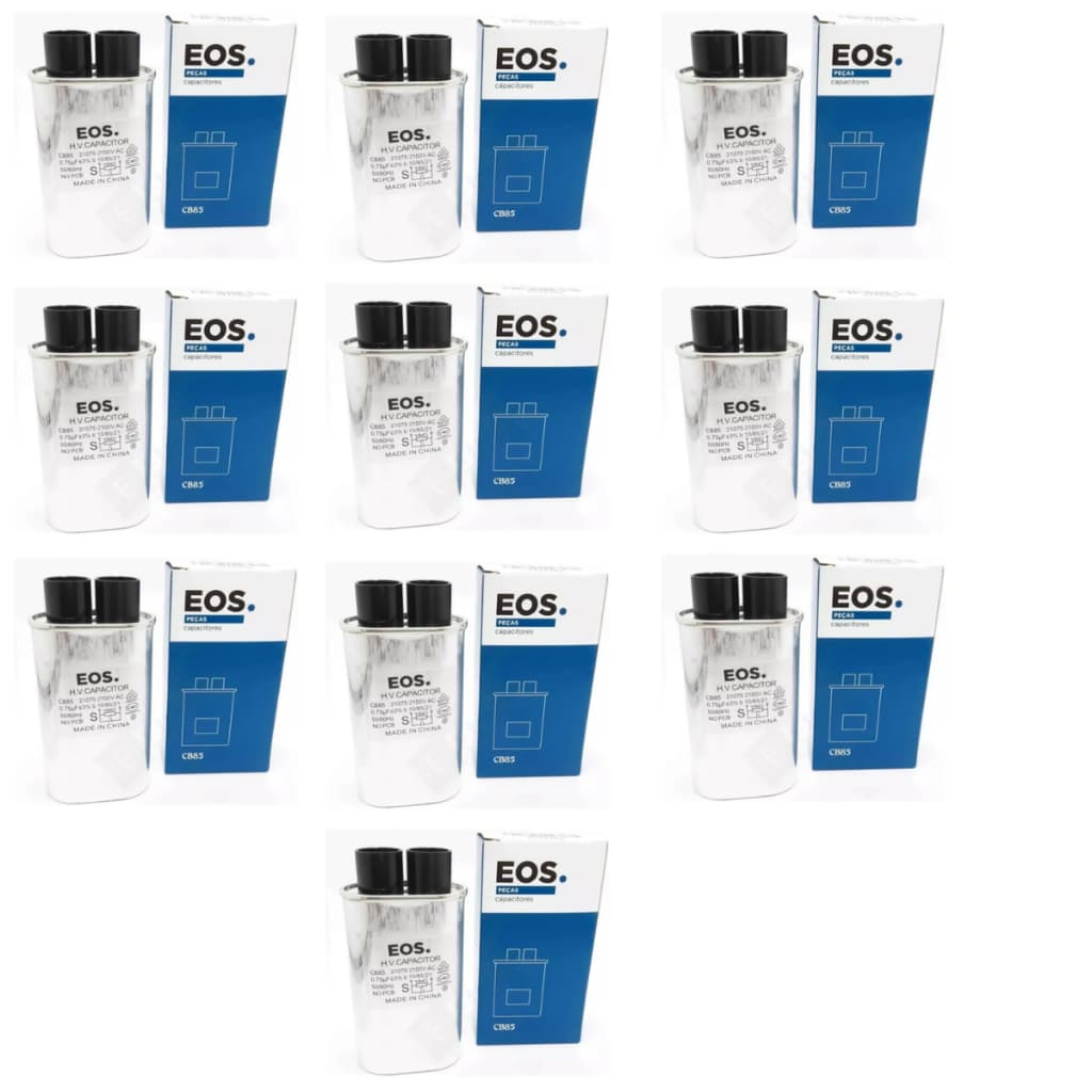KIT C/ 10 CAPACITOR MICROONDAS 0,75UF 2100V - EOS (ESTREITO)