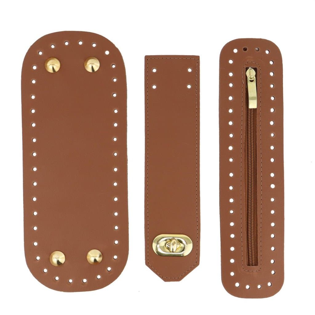 Kit Para Bolsas Croche Com Ziper 25x10 Fundo Pezinho 25x10,Lapela Fecho Luxo