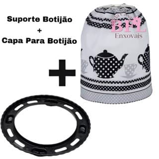 Suporte Para Gás Botijão + capa para botijão de gas Estampado - Jogo de cozinha