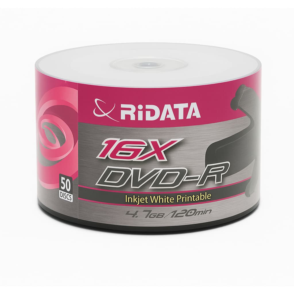 100 Unidades Dvd-r Printable Ridata 4.7gb 120 Minutos
