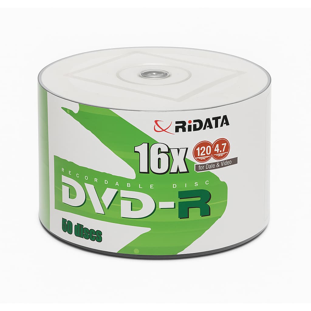 300 Unidades Dvd-r Virgem Ridata Logo 16x 4.7gb 120min