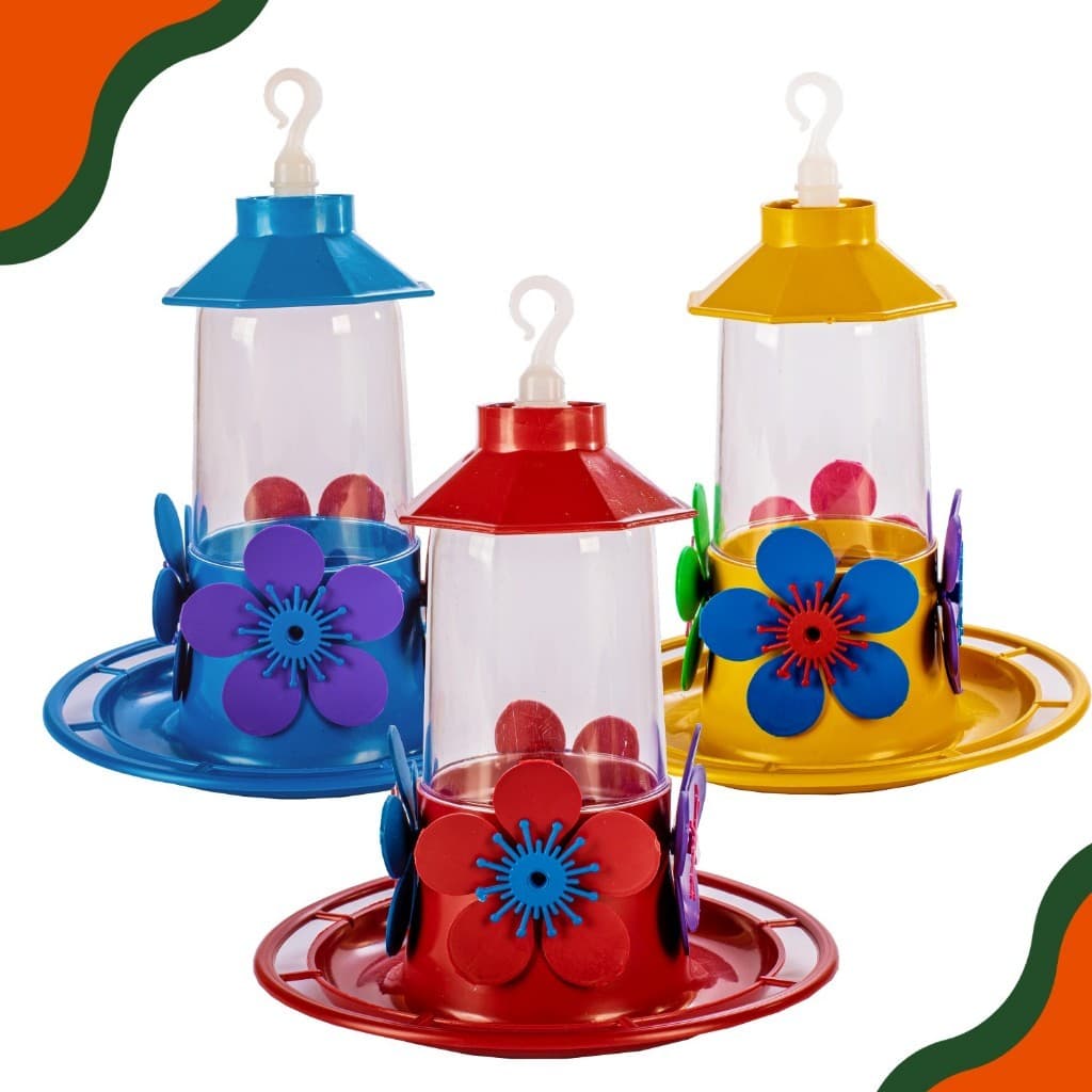 Kit 3 Bebedouro Para Pássaros Beija-flor Grande 250 ml Primavera