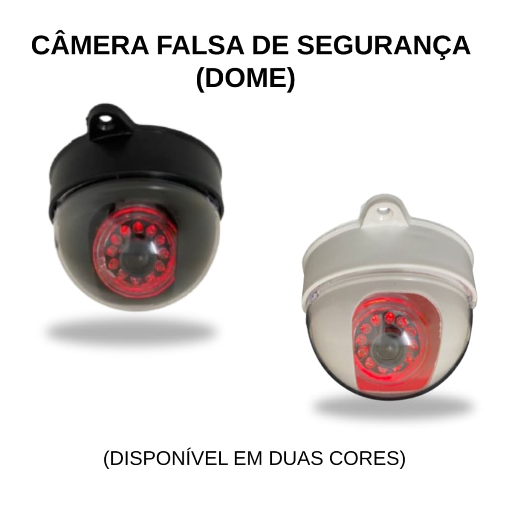 Câmera Dome Falsa de Segurança C/ Led Bivolt CFTV