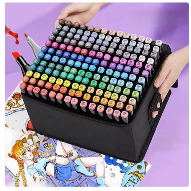 Kit Caneta Marcadora Touch Colorida Ponta Dupla Com Diversos Tamanhos 24/36/48/60/80/120