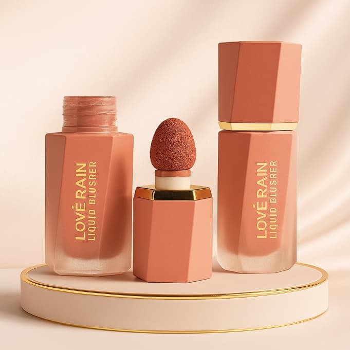 Blush Líquido Lové Rain Cremoso Com Aplicador Sheglan Dupe Acabamento Natural