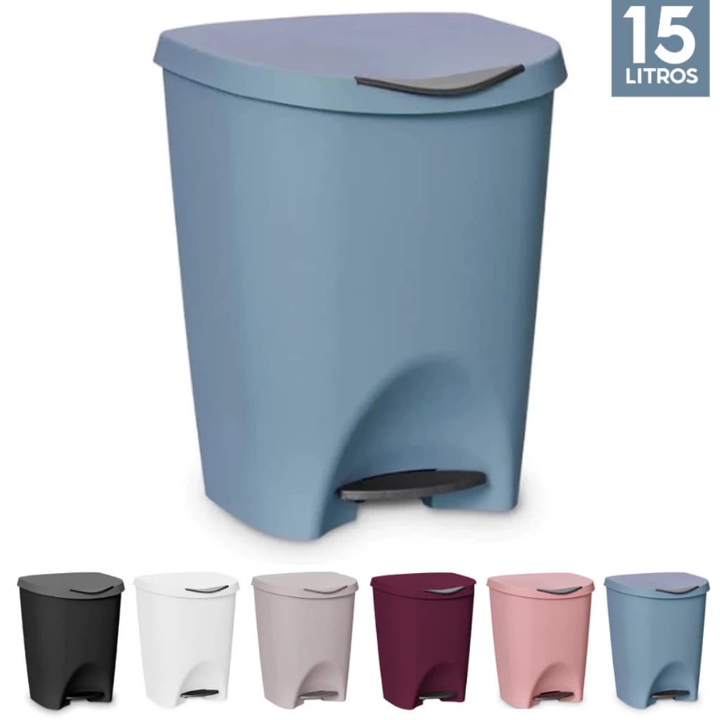 Lixeira com Pedal 15 Litros Premium Gourmet - Usual Utilidades