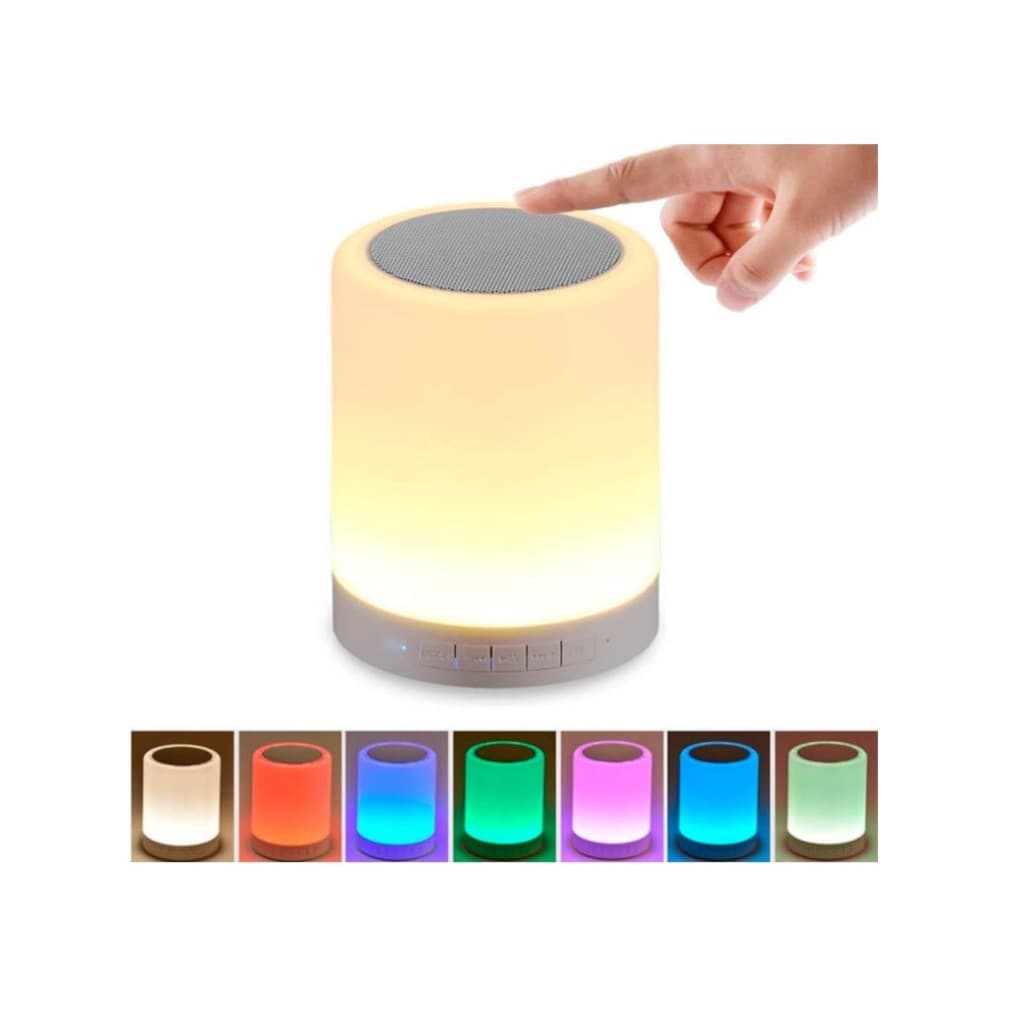 Caixa De Som Bluetooth Abajur Led Touch Luminária Multicolor 3528