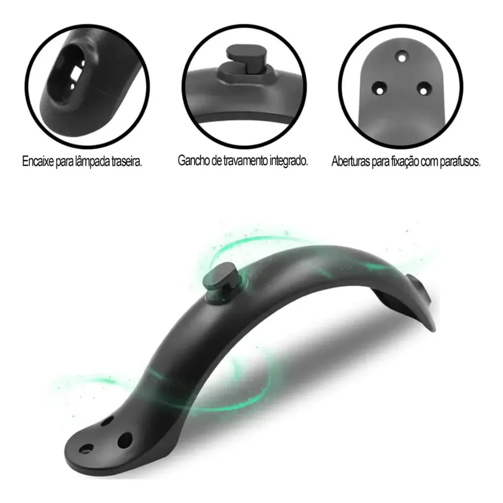 Paralama Traseiro Patinete Elétrico Cor Preto