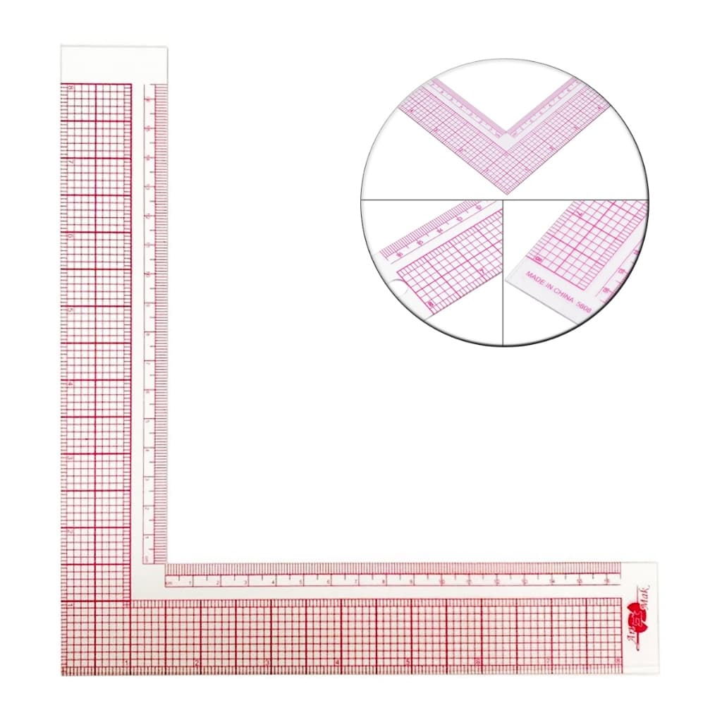 Régua De Corte Esquadro Modelagem Flexível Acrílico 16x16cm