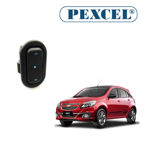 Interruptor de vidro elétrico Agile Simples Azul