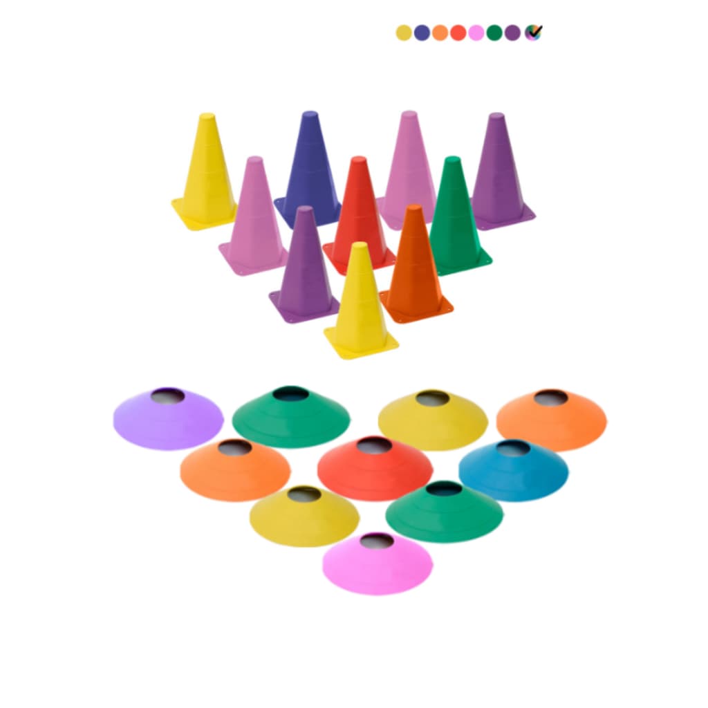 Kit Treino Funcional Agilidade 10 Cones  10 Chapéu Chinês Treinamento Futebol Academia Crossfit