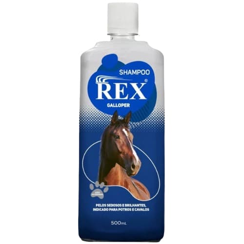 Shampoo Crescer Cabelos Para Cavalos Pelos Crina Rex Galloper 500ml