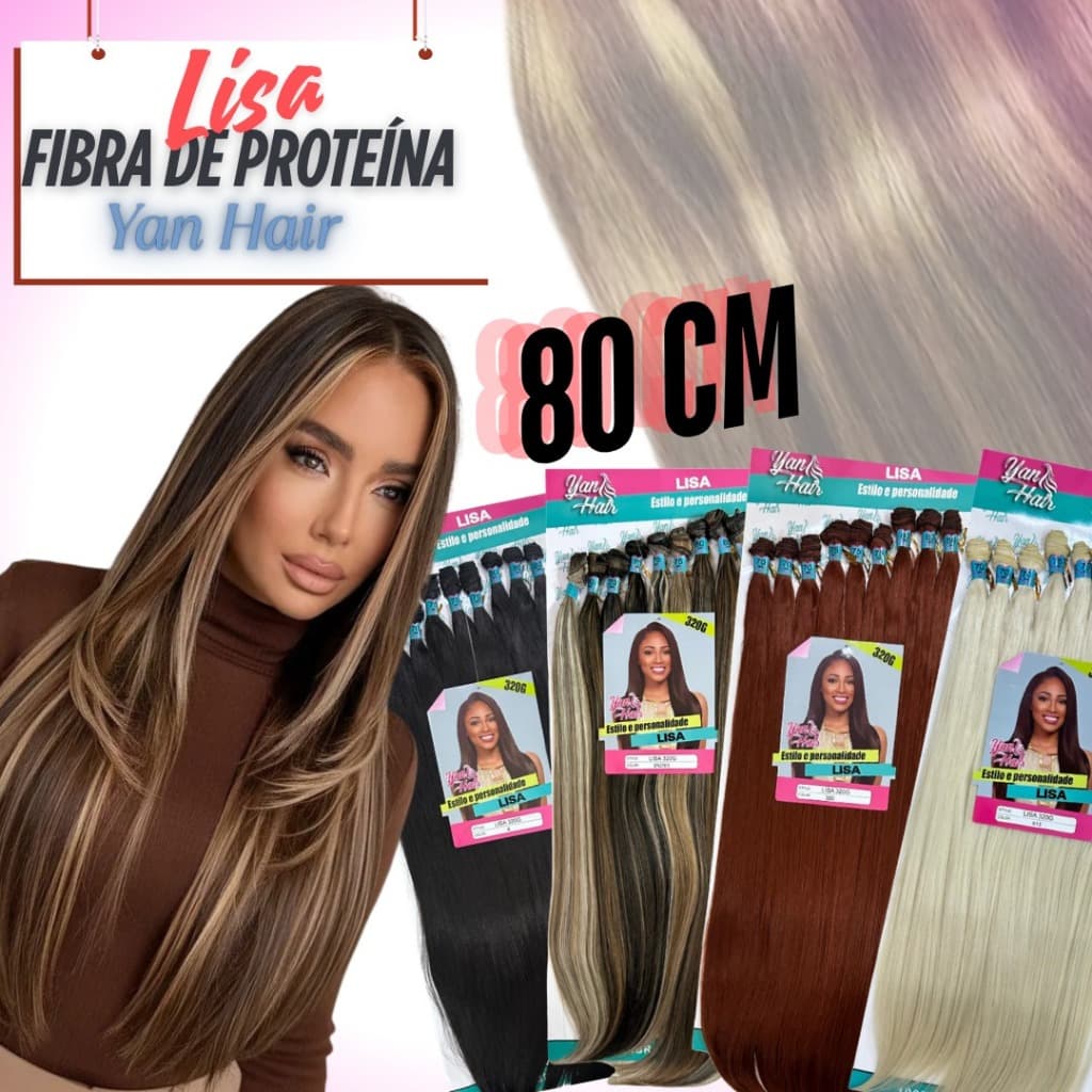 Cabelo Fibra de Proteína Liso Longo Hair 80CM 320G MODELO LISA