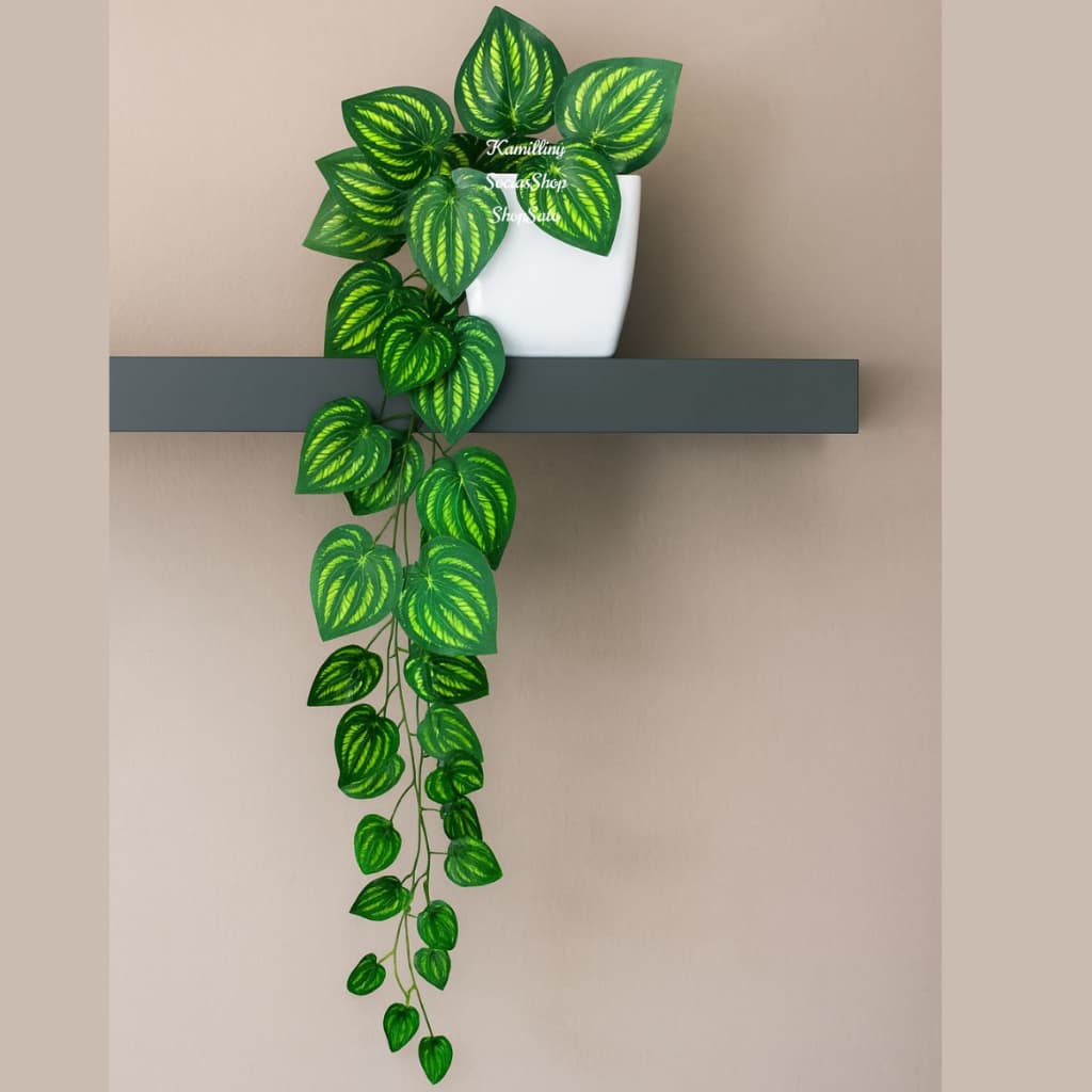 Arranjo Completo: São 3 Correntes Trepadeira Planta Caida + 1 Vaso Quadrado Branco Tamanho G Completo