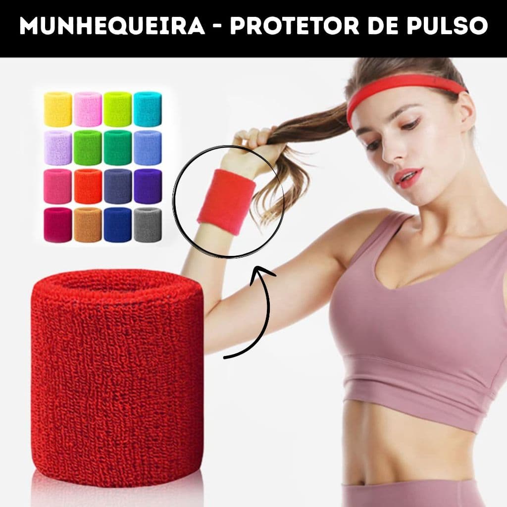 Kit de 200 Munhequeira Pulso Algodão Toalha Unissex Masculino Feminino Esportes Academia