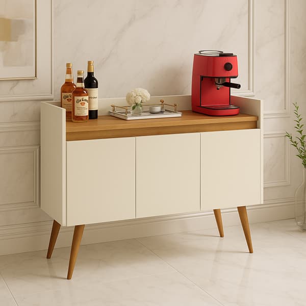 Aparador Buffet Ambientado Modelos 3 Portas Pés Palito  - Diversas Cores - MJM Casa dos Móveis