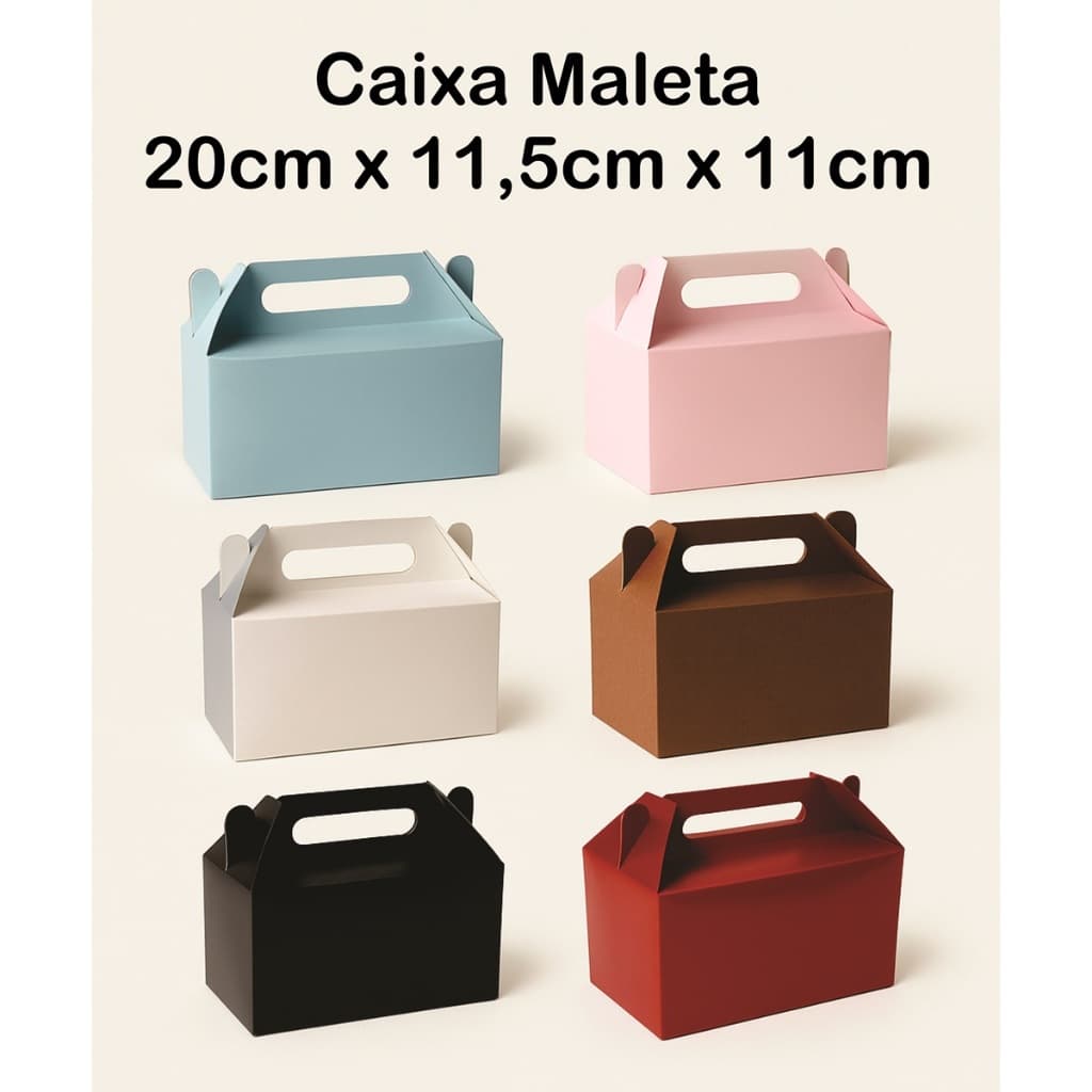 Caixa maleta kit escolar, lancheira de papel, presente, lembrancinha 10/15/20un