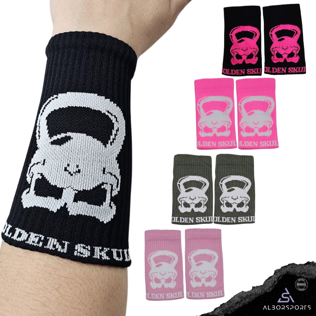 Munhequeira de Suor Canelada Golden Skull Lançamento C/NF