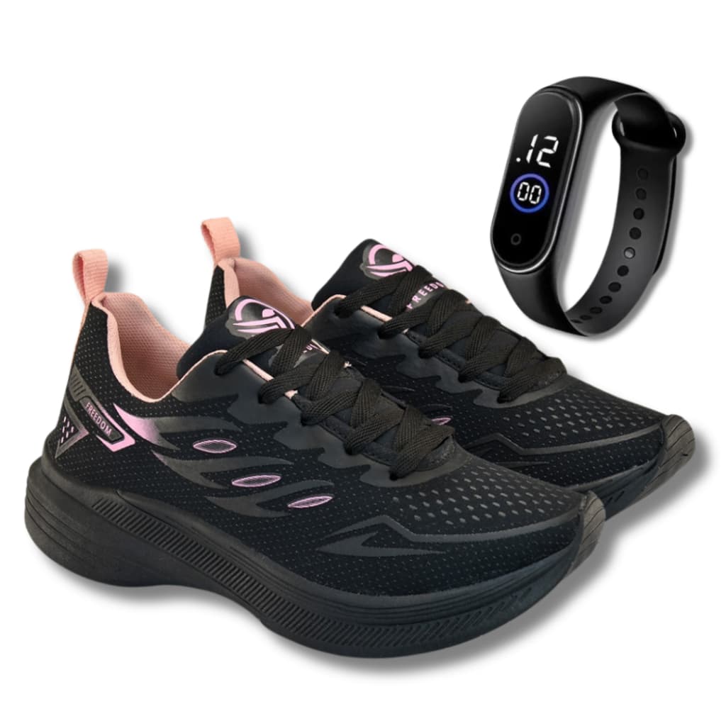 Tênis Feminino para Treino + Relógio Digital com Cronômetro