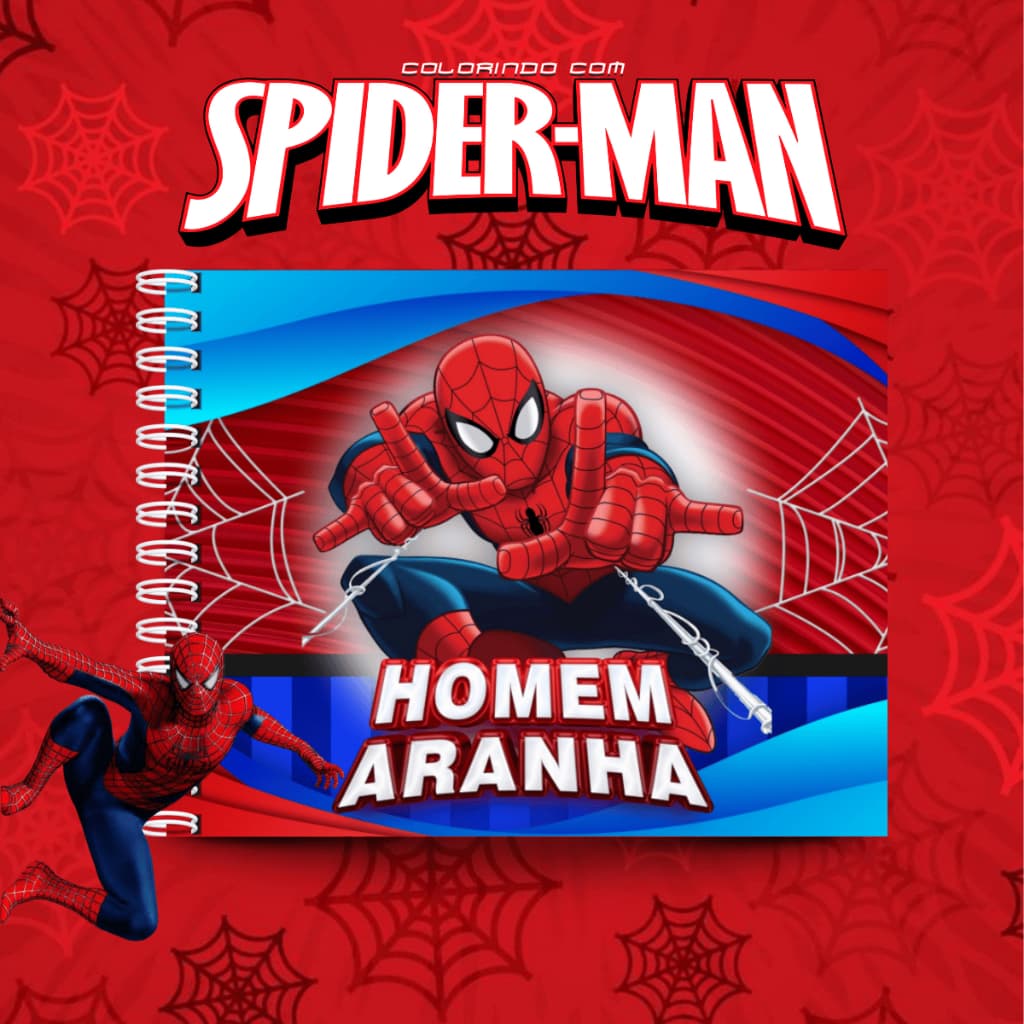 Produto Livro De Colorir Homem Aranha Capa Dura 50 Folhas de 180g