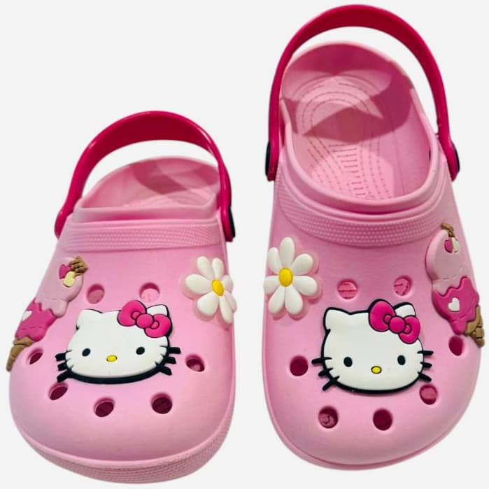 Sandália Infantil Babuche Calce Fácil Menina Personagem Desenho Hello Kitty Confortável