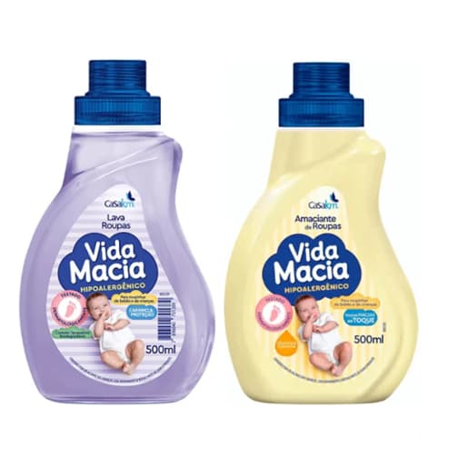 Kit Lava Roupa liquido e Amaciante Camomila Vida Macia 500ml