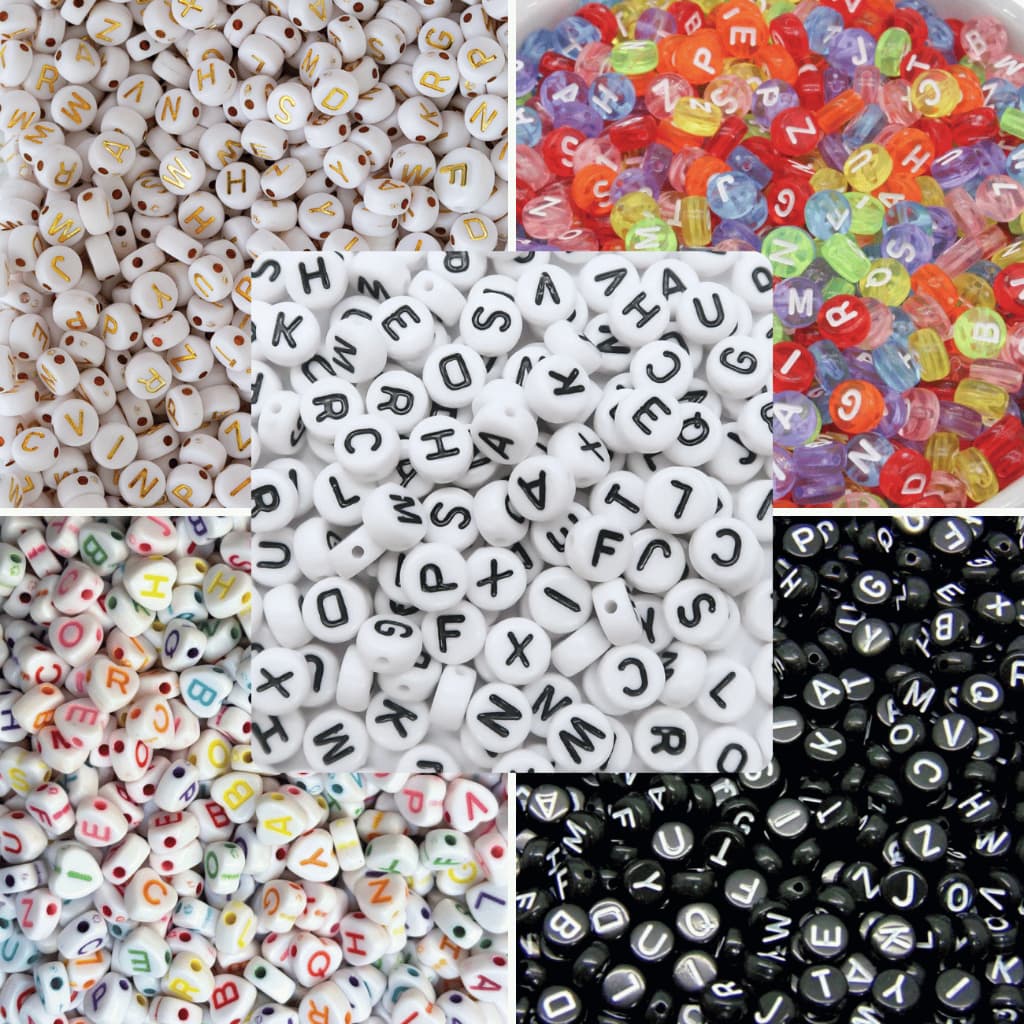 Miçangas Letras 1000 unidades  alfabeto números para pulseiras artesanato colares Infantil