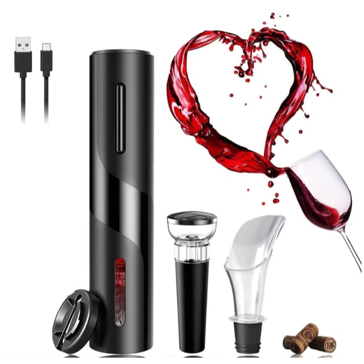 Kit Saca Rolhas para Vinho Garrafa Acessorio Abridor De Vinho Eletrico Automáticos